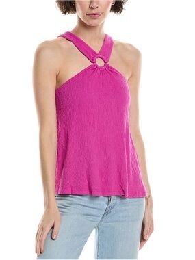 NWT Michael Stars Imani Crinkle Knit Halter Top in Ultraviolet Pink Medium